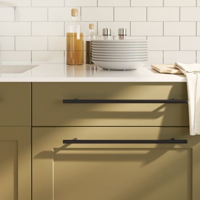 vidaXL M&amp;acirc;nere de dulap, 20 buc., negru, 320 mm, oțel inoxidabil 3203609 foto