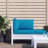 VidaXL Perne canapea din paleți, 3 buc., albastru deschis, textil