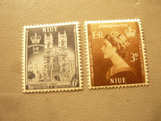 Serie Niue colonie britanica 1953, Regina Elisabeta II 2 val.sarniera foto