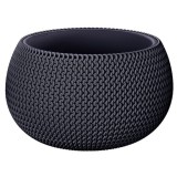 Ghiveci Decorativ Rotund Antracit Prosperplast Splofy 23.9x16.1 cm, Interior/Exterior, Gradina, Terasa, Balcon