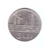 Moneda 3 lei 1966, stare buna, curata, cant intreg, Fier