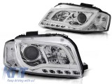 Set de faruri tuning cu lumini LED potrivit pentru Audi A3 8P 05.2003-03.2008 3D/5D, stanga si dreapta Performance AutoTuning