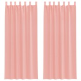 Cumpara ieftin Perdele Voile cu buzunare pentru bare 2 buc Roz