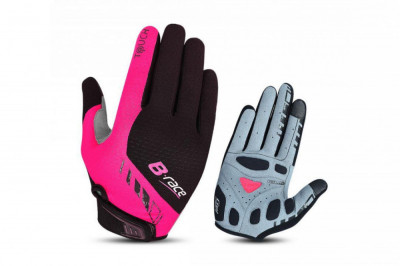 MANUSI PRO B-RACE CU GEL NEGRU/FUXIA, L foto