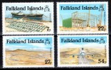 Falkland 1985 Mi#423-426 Serie Aeroport Mount Pleasant, Vapor, Avion, MNH! Cota 10&euro;! Timbre