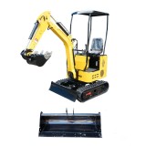 Mini excavator 1T pe senile cu semicabina, motor diesel 10 CP, 2 cupe incluse