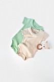 Set 2 body-uri bebe unisex -100% bumbac organic - Mint/Stone, BabyCosy (Marime: 12-18 Luni)