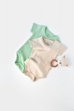 Cumpara ieftin Set 2 body-uri bebe unisex -100% bumbac organic - Mint/Stone, BabyCosy (Marime: 3-6 Luni)