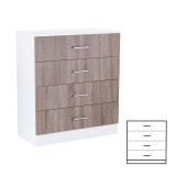 Comoda Miami 4 sertare, 80x92 cm, Stejar York + Alb, PAL, Living, Dormitor, Hol