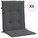 Perne scaun cu spatar mic, 6 buc., antracit, textil oxford