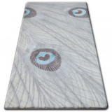 Covor acril Patara 0052 crem si turcoaz, 80x150 cm