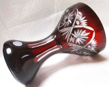 VAZA CRISTAL COLORAT RUBIN PERLA BUZAU ROMANIA 18.5 CM