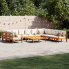 VidaXL Set de canapele de grădină cu perne, 9 piese, lemn masiv acacia