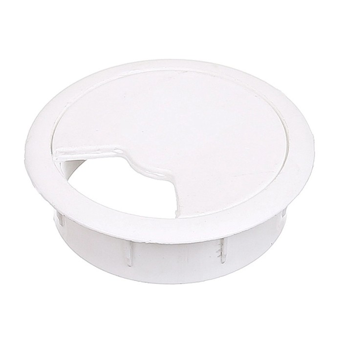 Doza birou pentru trecere cabluri, &Oslash; 60 mm, alba, 10 buc / set