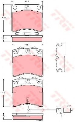 Set placute frana,frana disc VW TRANSPORTER IV bus (70XB, 70XC, 7DB, 7DW, 7DK) (1990 - 2003) TRW GDB1368 foto