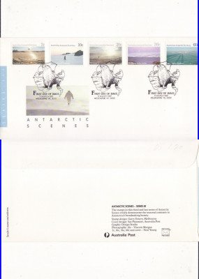 Circulatie Australia - tema Antarctica, exploratori-FDC 1987 foto