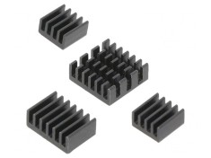 Radiator Aluminiu Negru Raspberry Pi 4 B - Set 4 Bucăți