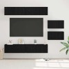 Set comodă TV 6 pcs Stejar negru 80 x 30 x 30 cm Lemn compozit