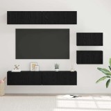 VidaXL Set comodă TV 6 pcs Stejar negru 80 x 30 x 30 cm Lemn compozit