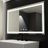 Oglinda LED pentru baie 120x70 cm Marcello, dezaburire, dimabila, ceas si termometru