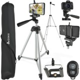 Trepied reglabil pentru telefon si camera cu telecomanda si husa