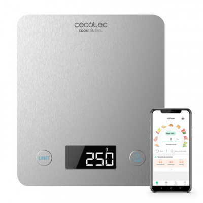 Cantar de bucatarie Cecotec Smart Cook Control 10000 Connected, 5 Kg, 1 g, tara, Bluetooth, masurare proteine, carbohidrati, grasimi, solide, lichide foto