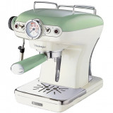 Espressor manual Ariete, 1389 Vintage, Verde, Sistem cappuccino, Putere 900W, 15 Bar