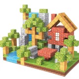 Cuburi magnetice pentru copii PAPLIX - Set de constructie creativa DIY inspirat de aventura in padur