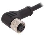 Mufă M12 5 pini mamă unghiulară 1m IP67