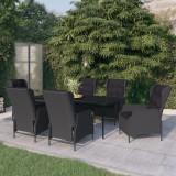 VidaXL Set de mobilier pentru grădină, 7 piese, gri &icirc;nchis