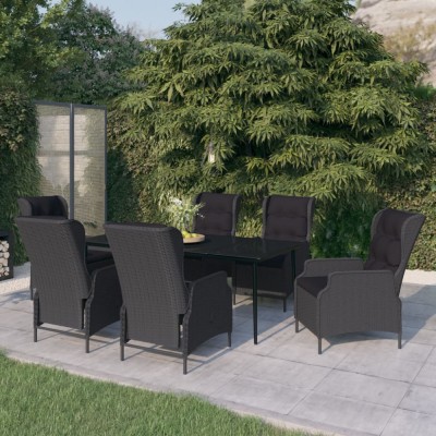 vidaXL Set de mobilier pentru grădină, 7 piese, gri &amp;icirc;nchis 3099659 foto