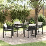 vidaXL Set de masă pentru grădină 5 pcs Negru poliratan