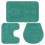 Cumpara ieftin Set covorase baie, 3 piese, turcoaz, textil