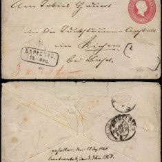 Germany Baden 1866 Old postal stationery Cover Rappenau D.540