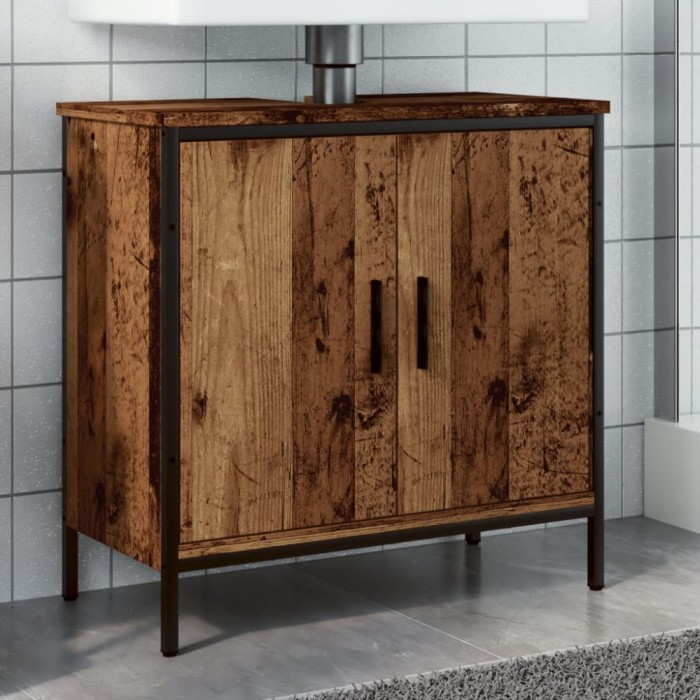 Gossi dulap de chiuveta, lemn vechi, 60x30x60 cm, lemn prelucrat