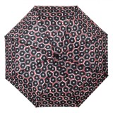 Umbrelă Pliabilă, Model Liniar, Culoare Negru/Roz, Lungime 24.5 cm, Diametru 96 cm, Oem
