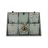 Cumpara ieftin Tava Expozitor Bijuterii Watchbox, Lemn/Textil, 18x24.5cm, Cercei, Pandantive, Gablonturi
