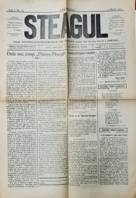 STEAGUL - FOAIA NATIONALISTILOR - DEMOCRATI DIN PRAHOVA , ANUL I , NR. 26 , 4 MARTIE , 1912 foto