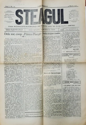 STEAGUL - FOAIA NATIONALISTILOR - DEMOCRATI DIN PRAHOVA , ANUL I , NR. 26 , 4 MARTIE , 1912