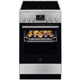 Aragaz Electrolux LKR540267X, Electric, Vitroceramica, 4 zone de gatit, Raft BBQ, Timer electronic, Grill, Iluminare cuptor, Clasa A, 50 cm, Inox
