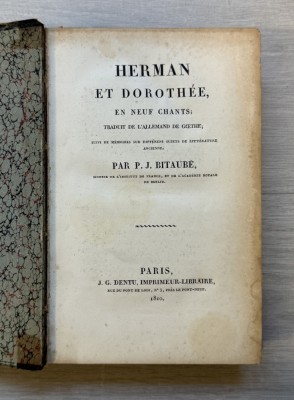 Herman et Dorothee &amp;ndash; Goethe, 1810 &amp;ndash; Ediție Rară foto