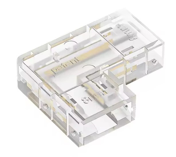 Conector L transparent pentru Banda LED FCOB 8mm, colt 90 , fara intrerupere de lumina