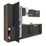 Mobilă Bucătărie Modulară Leziter Yorki 310 Antracit Stejar Alb 300cm