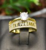 Inel Argint 925 Verigheta Te Iubesc Placat Aur ARG389A, Marime 7/8/9/10, 4gr, Latime 1cm, Montura Auriu