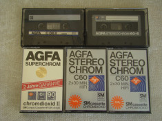 Lot 5 Casete AGFA Chromdioxid CrO2 - Inregistrate o singura data - 74 foto