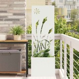 Cumpara ieftin Ghiveci de Grădină cu Panou Decorativ Alb 50 x 140 cm