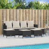 vidaXL Set mobilier de grădină cu perne, 5 piese, negru, poliratan 3261557
