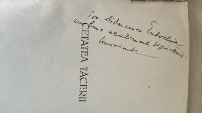 CETATEA TACERII.POEME-ION BANUTA CU DEDICATIE SI SEMNATURA-1946 X4. foto