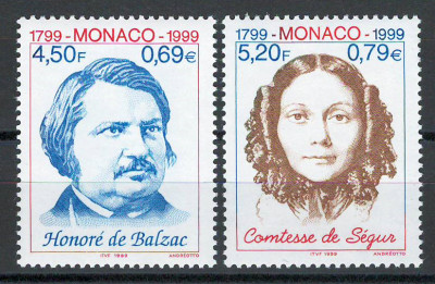 Monaco 1999 2461/62 MNH - Honore de Balzac, 200 ani de la nastere foto