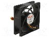 Ventilator 80x80x25mm, 12V DC, Akasa - DFS802512H